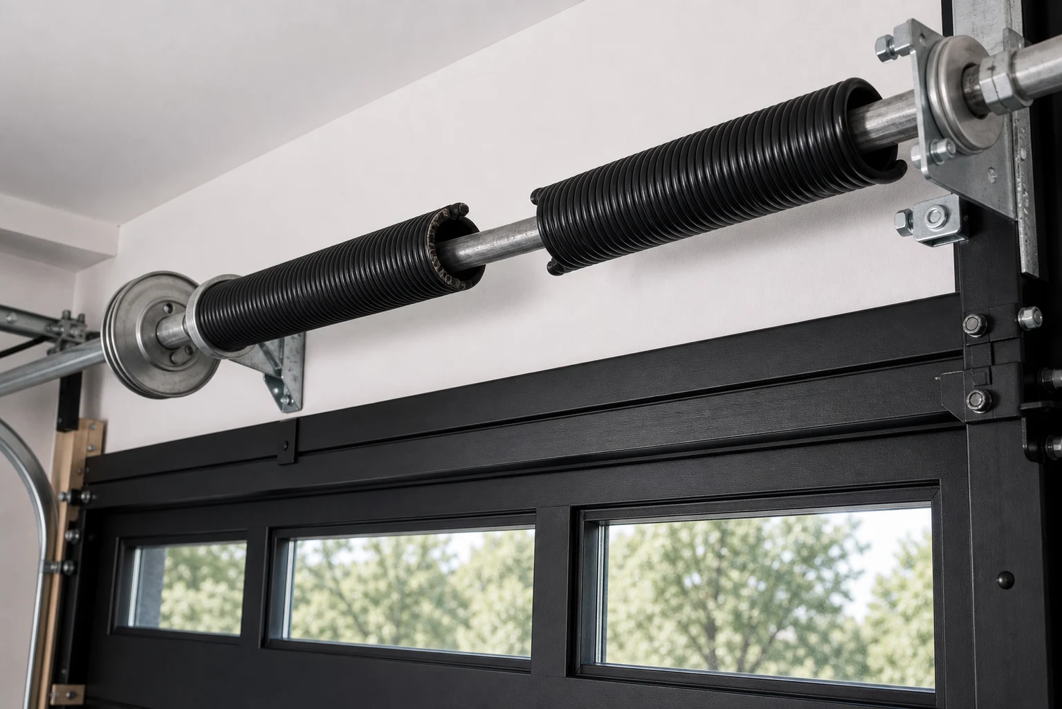 Broken garage door torsion spring