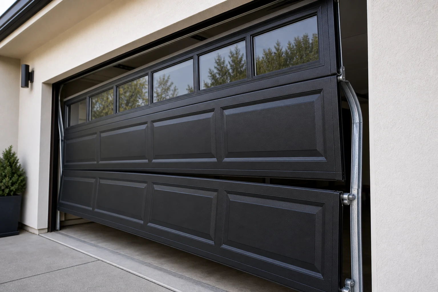 Garage door off track and crooked